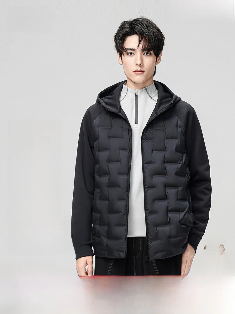 

Легкая мужская пуховая куртка весна 2026 с дизайном Snow Flng Splice, универсальная, из полиэфирного волокна, для осени и зимы