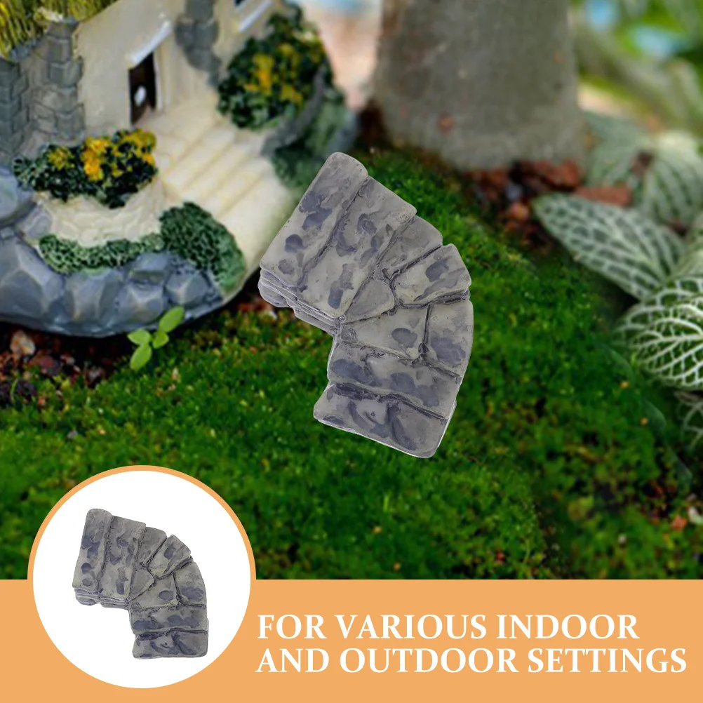 12 stücke Micro Landschaft Ornamente Miniatur Harz Stein Stufen Fee Garten Gehweg Dekor Für Puppenhaus Aquarium Bonsai Rock