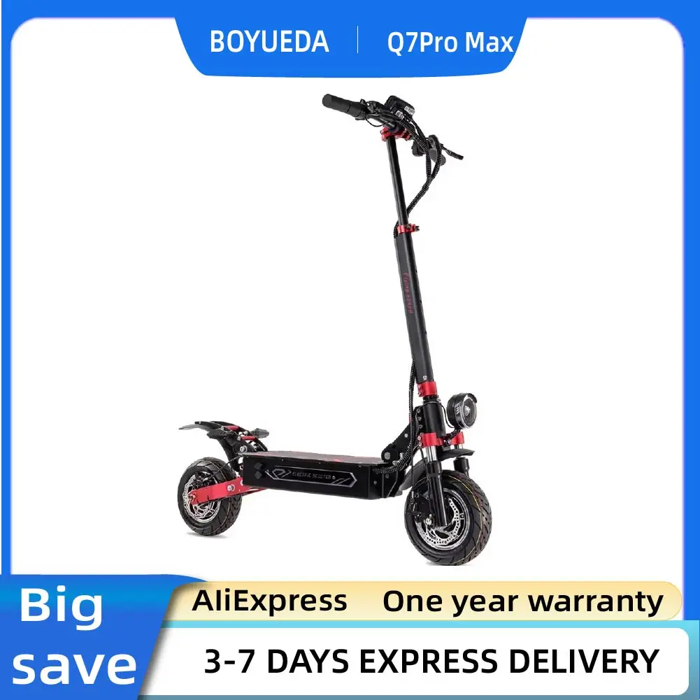 Trottinette électrique à double moteur BOYUEDA Q7 Pro Max 3200W 52V28Ah Longue portée NFC App E-Scooter pour adultes