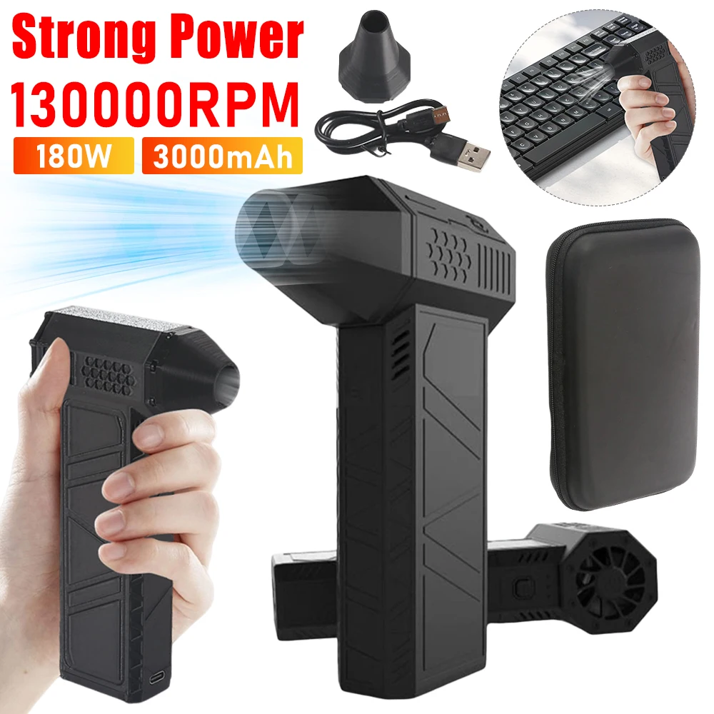 Compressed Air Duster 130000RPM High Power Air Blower For PC Computer Keyboard Cleaning Tools Electric Cordless PC Car Cleaner