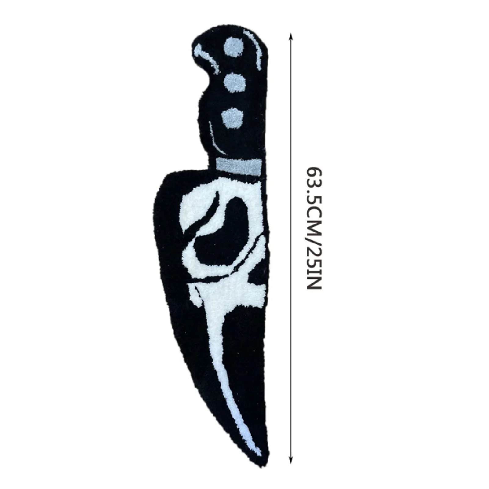 سجادة رعب بجانب السرير مقاس 63.5 سم - سجادة كشمير مقاومة للتآكل على شكل جمجمة مخيفة لديكور المنزل #6