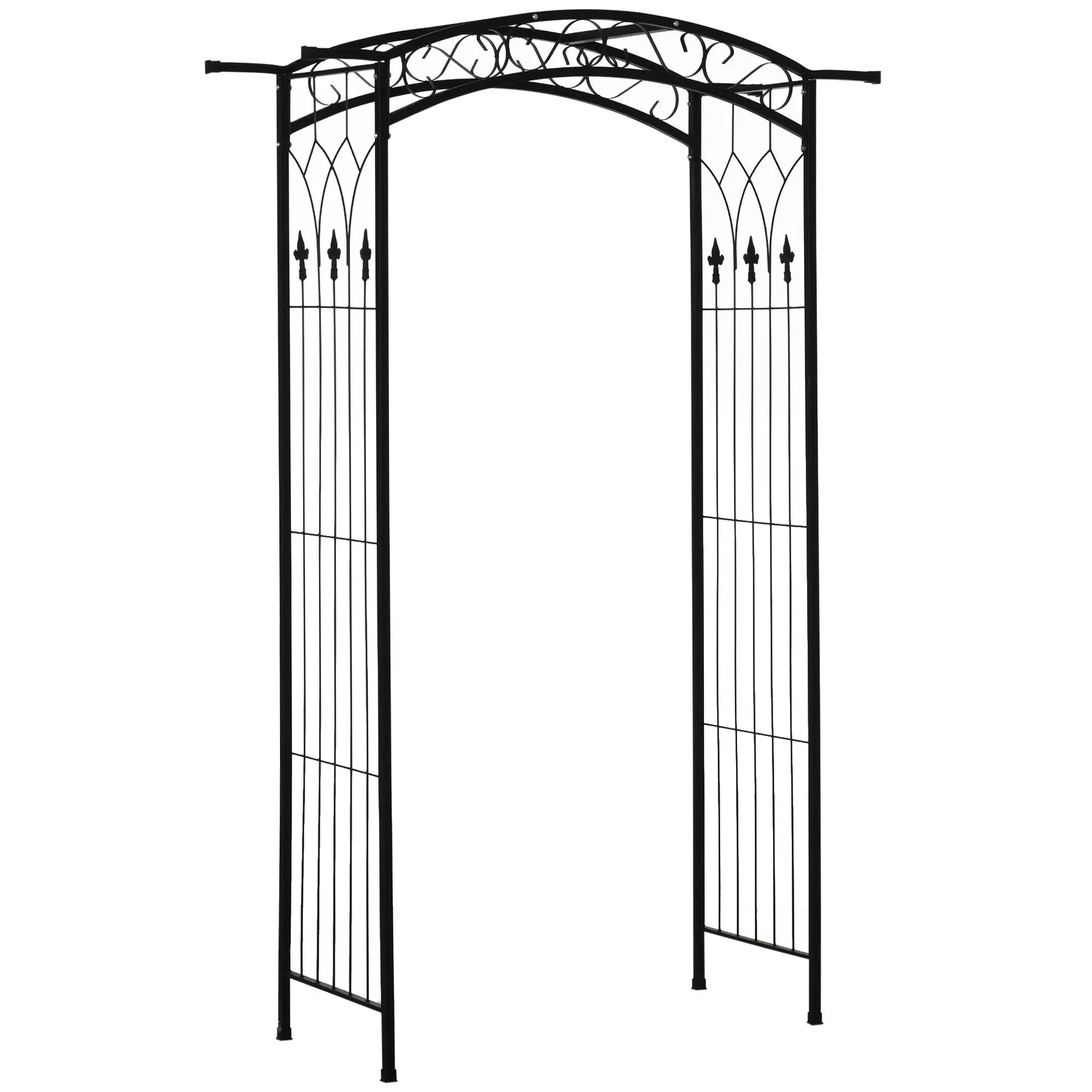 

For Outsunny 7Ft Metal Garden Arch, Functional Support, All-weather Resistance, Top Extension Bar, for Wedding, Party, Ceremony,