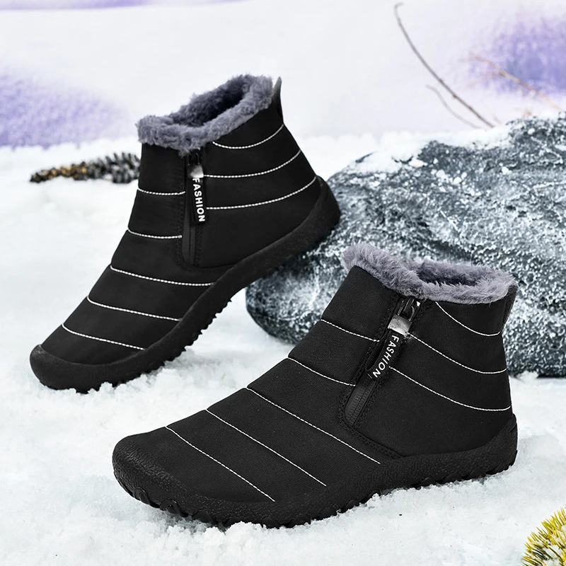 

Winter Outdoor Snow Boots, Couple Shoes Hiking Men's Shoes, Ski High-Top Cotton Cold-Proof Men's Boots