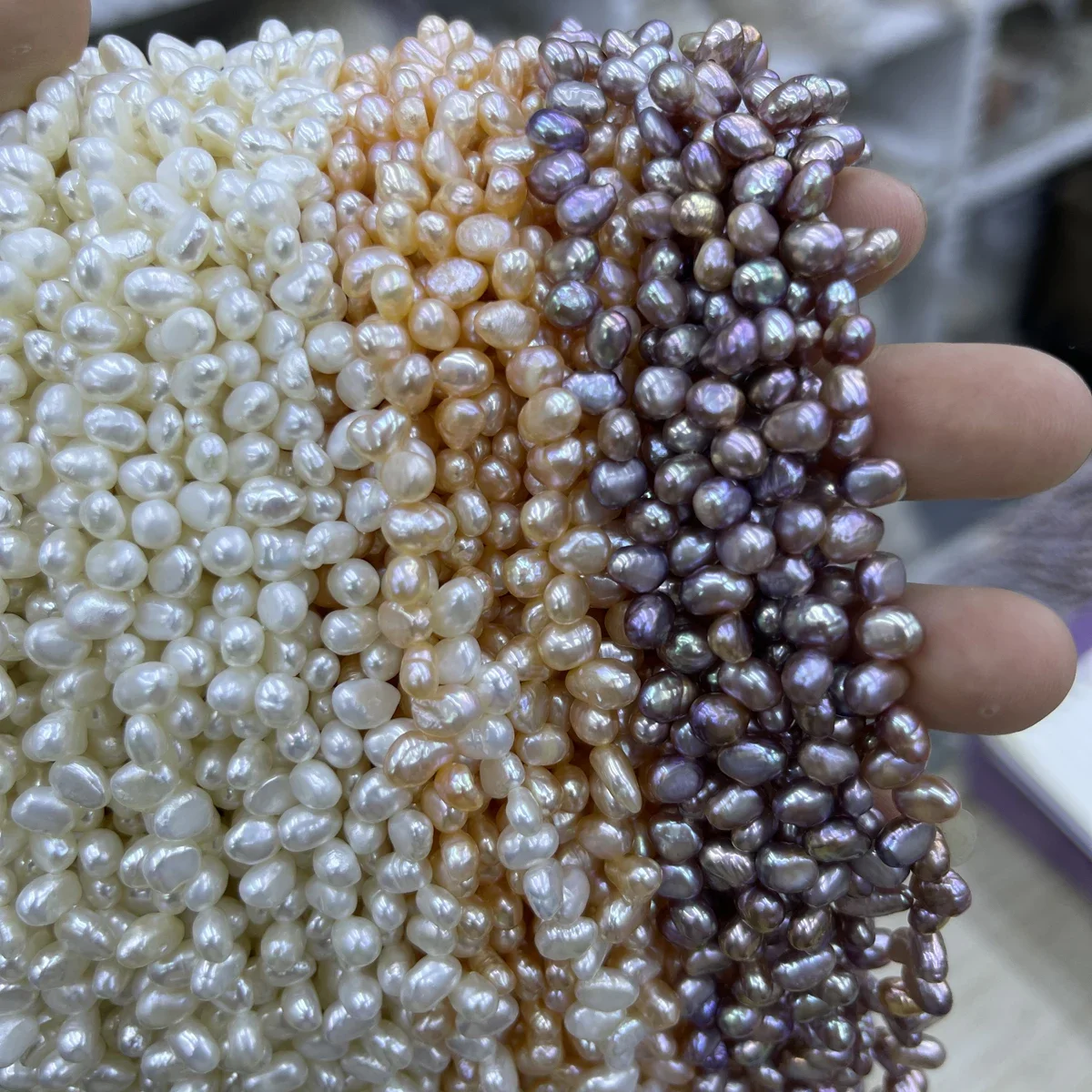 

Natural Freshwater Pearl 4-5mm AAA Baroque Orange White Purple Bead Jewelry Make DIY Necklace Bracelet Accessories Gift Wedding
