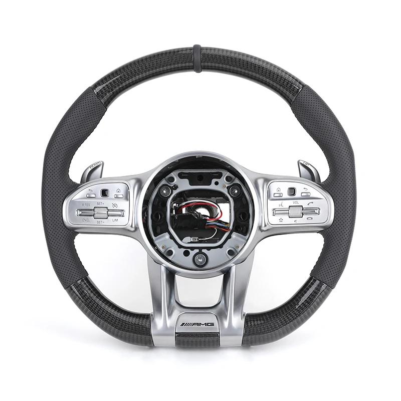 Upgrade Half Leather Carbon Fiber Steering Wheel for Mercedes Benz G Wagon W463 G63 W204 W205 W211 W212 W213 GLA X156 GLC X253