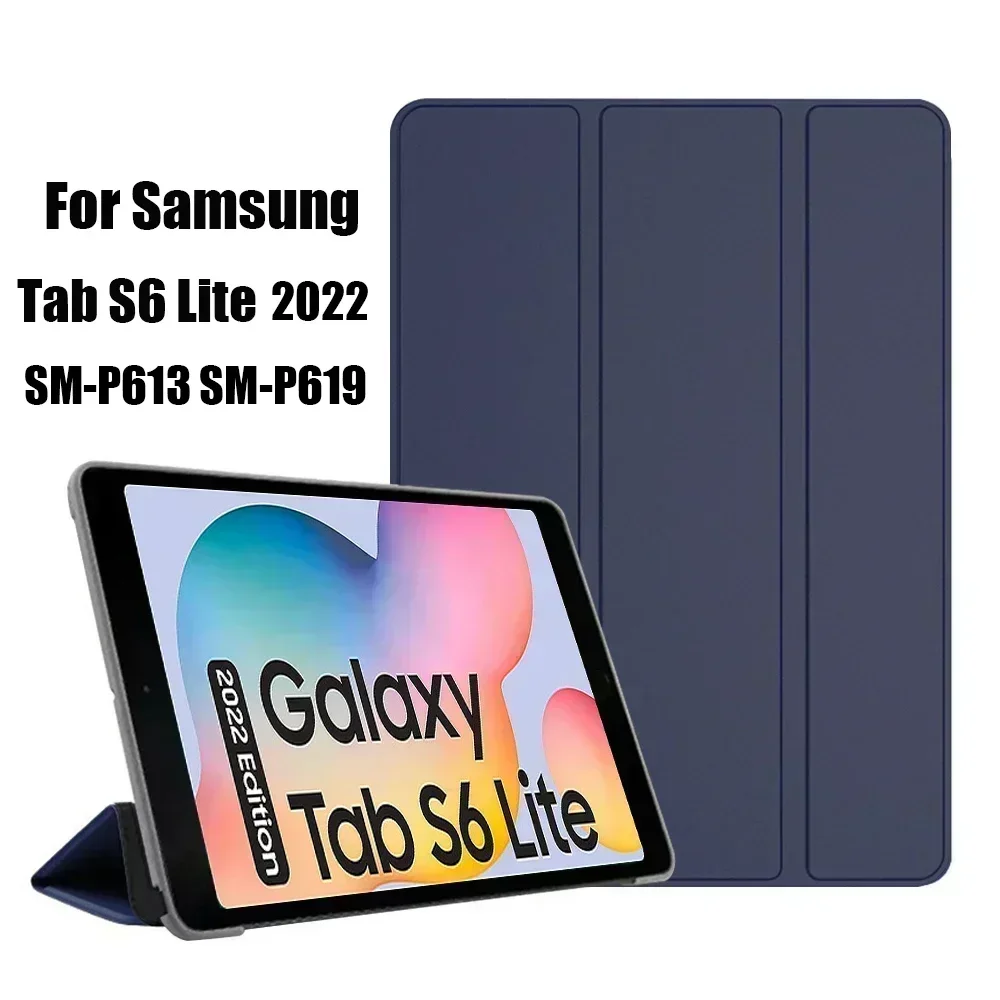 

Тройной чехол для Samsung Galaxy Tab S6 Lite 2022 SM-P613 P619 из искусственной кожи, чехол-книжка для планшета Funda Galaxy S6 Lite 2020 P610