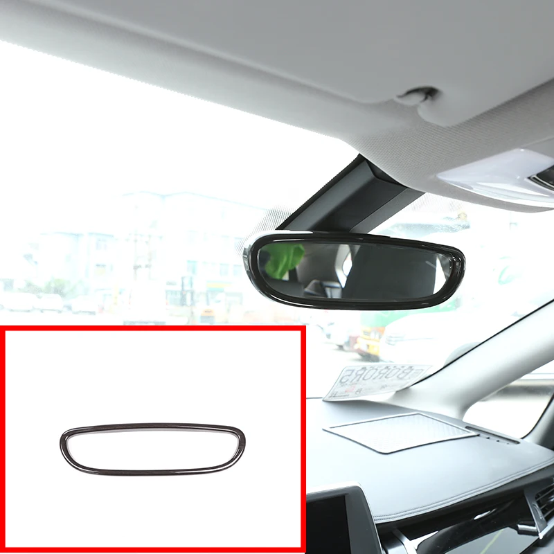 

1 Pcs Black Wood Grain Interior Rearview Mirror Frame Trim Accessories For BMW X1 F48 2016-2018 1 Series F20 2011-2015