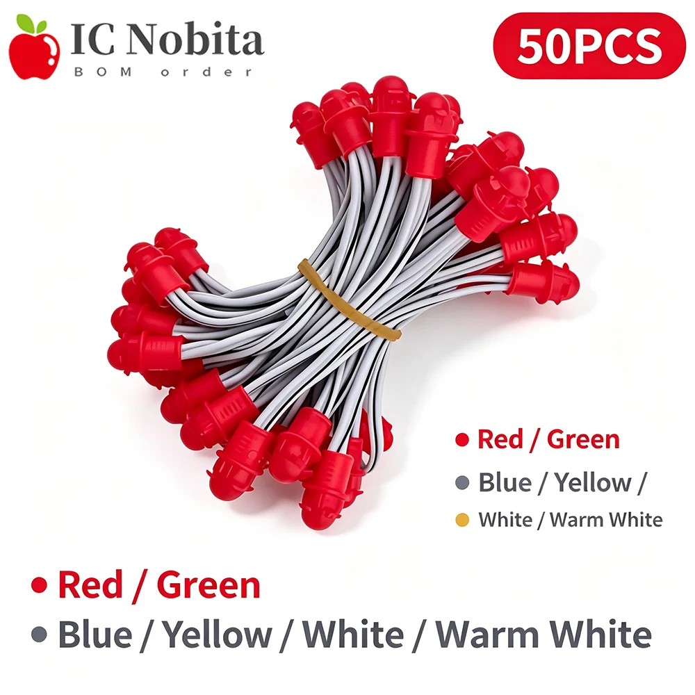 50PCS DC12V Lights String 9MM SMD LED Module Pixel Lights Single Color Red/Green/Blue/Yellow/White/WarmWhite