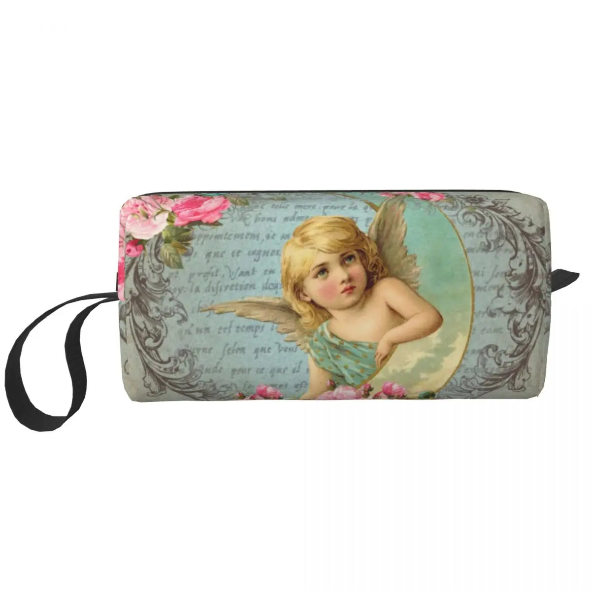 Vintage Rose Victorian Angel Makeup Bag for Women Travel Cosmetic Organizer Kawaii Storage Toiletry Bags