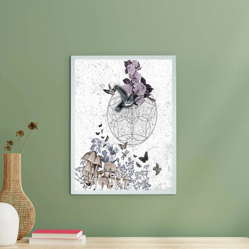 النباتية جدار الفن الفطر طباعة Cottagecore ديكور الطبيعة قماش الأزهار الفن خمر المشارك الجمالية غرفة ديكور الظلام الأكاديمية S #6