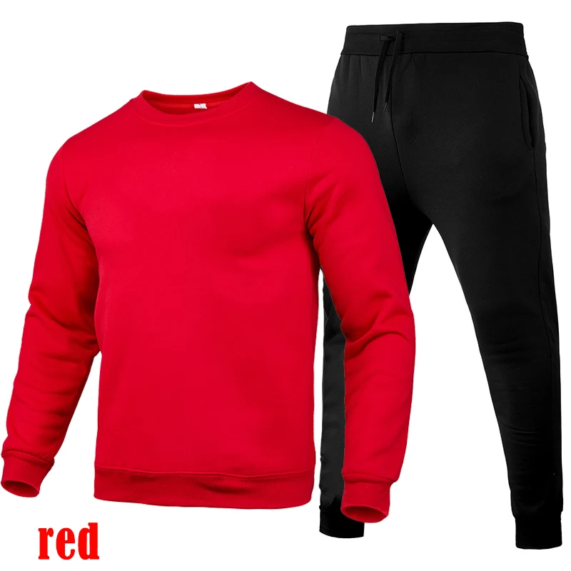 New Men's Jogging Suit Hoodies + Jogger Pants Male Daily Casual Longsleeve Hooded Tracksuit
