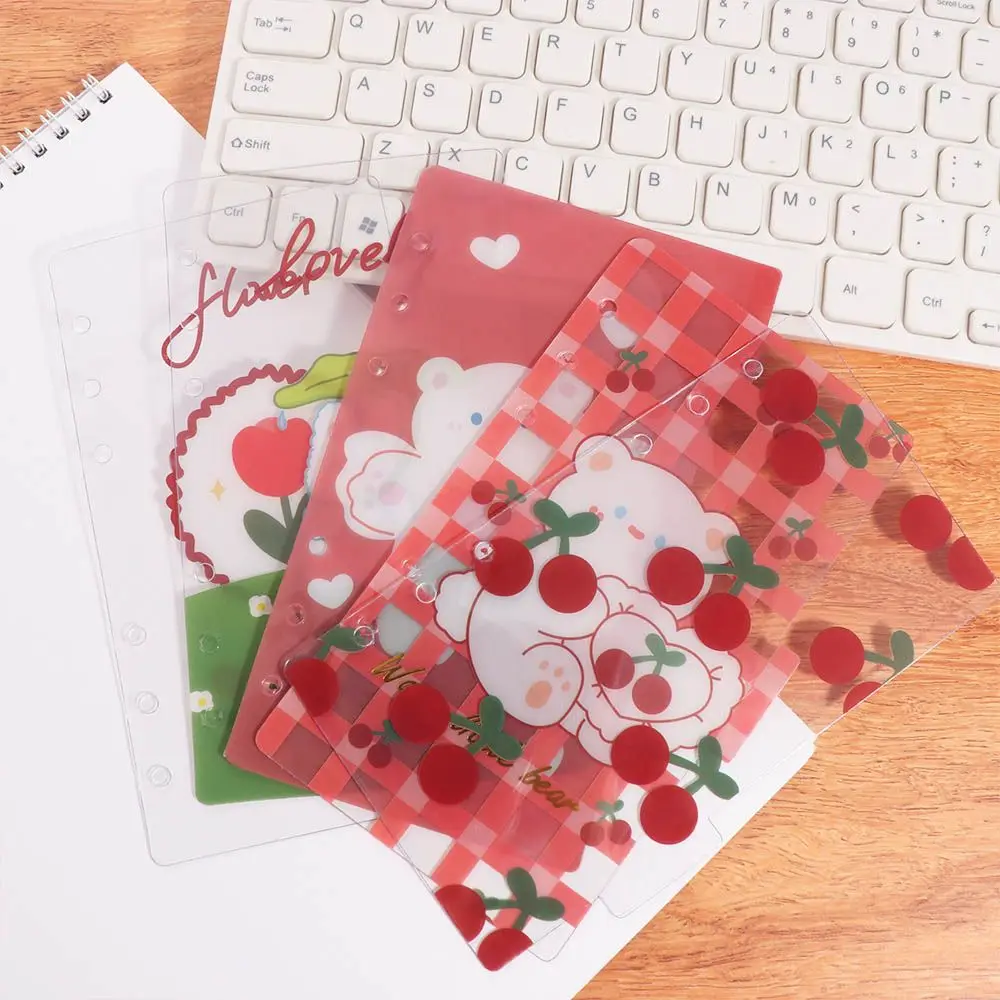 

5Sheets A6 Loose-Leaf Notebook Refill Paper Cherry Bear Spiral Binder Divider Page Separator Cartoon 6-hole