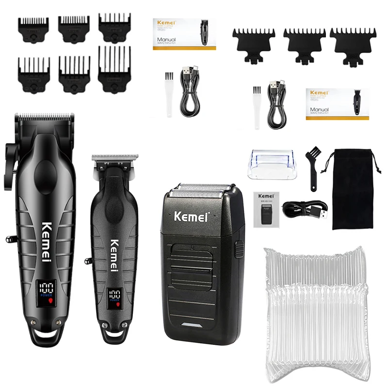 Kemei tondeuse set voor mannen, elektrisch scheerapparaat, tondeuse, professionele snijmachine, KM-2290, KM-2293, KM-1102