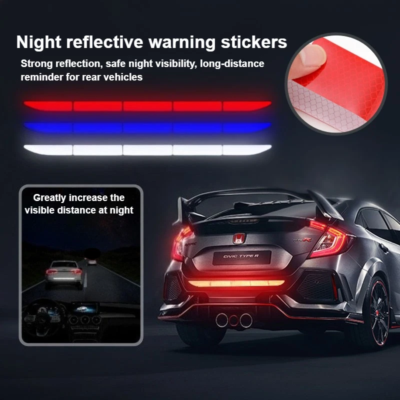 ملصق تحذير عاكس ليلي مضاد للتصادمات في الجزء الخلفي للسيارة، شريط زخرفي عاكس في صندوق السيارة #1
