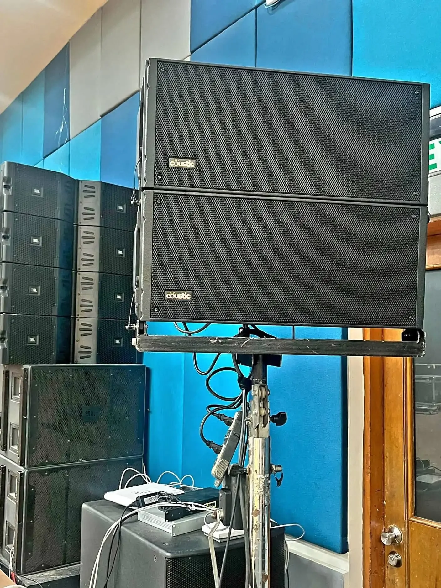 Built-In DSP Active Outdoor/Indoor Line Array Speaker with Neodymium Magnet Plastic Box 8 Ohm Impedance