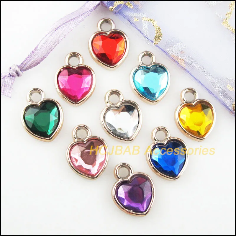 Новые позолоченные смешанные акриловые квадратные овальные подвески в форме сердца KC V143 Новые позолоченные смешанные акриловые квадратные овальные подвески в форме сердца KC V143