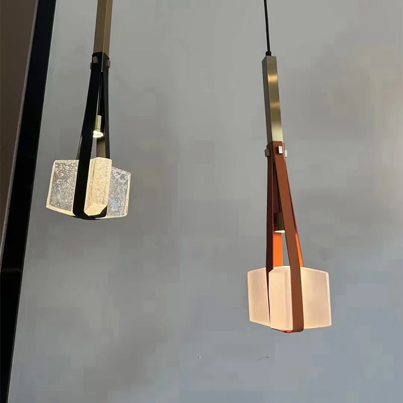 

2025 Designer Italian Nordic Chandelier Adjustable Metal Resin Leather Pendant Lamp Ceiling Lighting