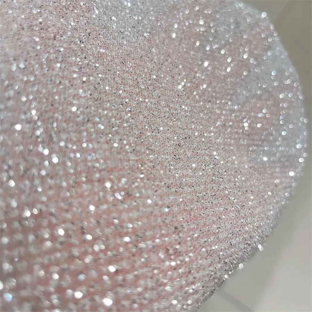 Superdensity Silber Glitzer Netzgarn Hot Diamond Spray Gold und Silber Netzgarn Hot Stamping Hochzeitskleid Stoff – Detail 2