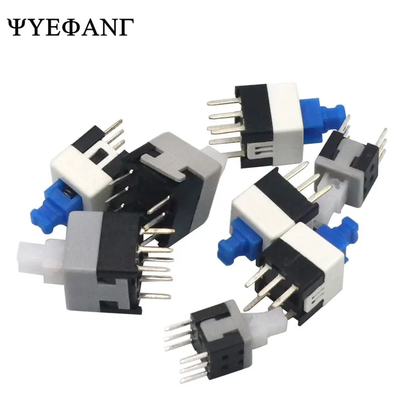 10Pcs Non-Self-Locking Switch / Self-Locking Switch 5.8*5.8 7*7 8*8 8.5X8.5MM Key Switch Cap Switch