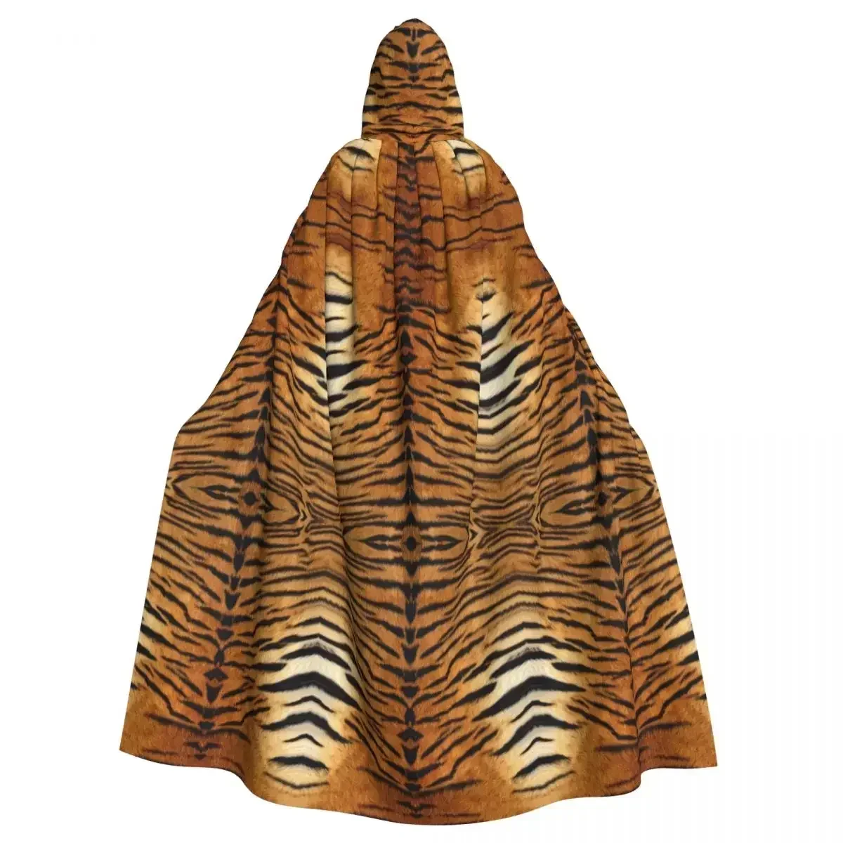 Adult Vampire Cape Hooded Robe Tiger Fur Sketch Color Picture Halloween Cloak Full Length Cosplay