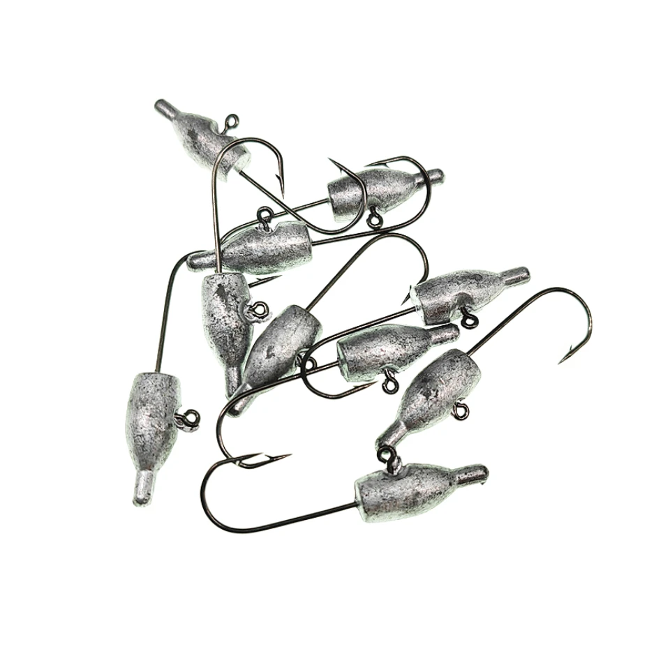 10pcs/lot Micro Jig Head Fishing Hook1.3g/1.8g/2.6g/3.5g Fishing Hook Mini Crank Jig Fishhook Soft Lure Fishing Tackle