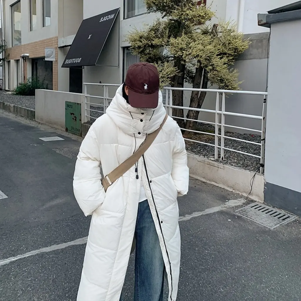 

Women's Large Quilted Knee-Length down Cotton Coat Winter Fashion Korean Style Loose Thickened European American Jacket