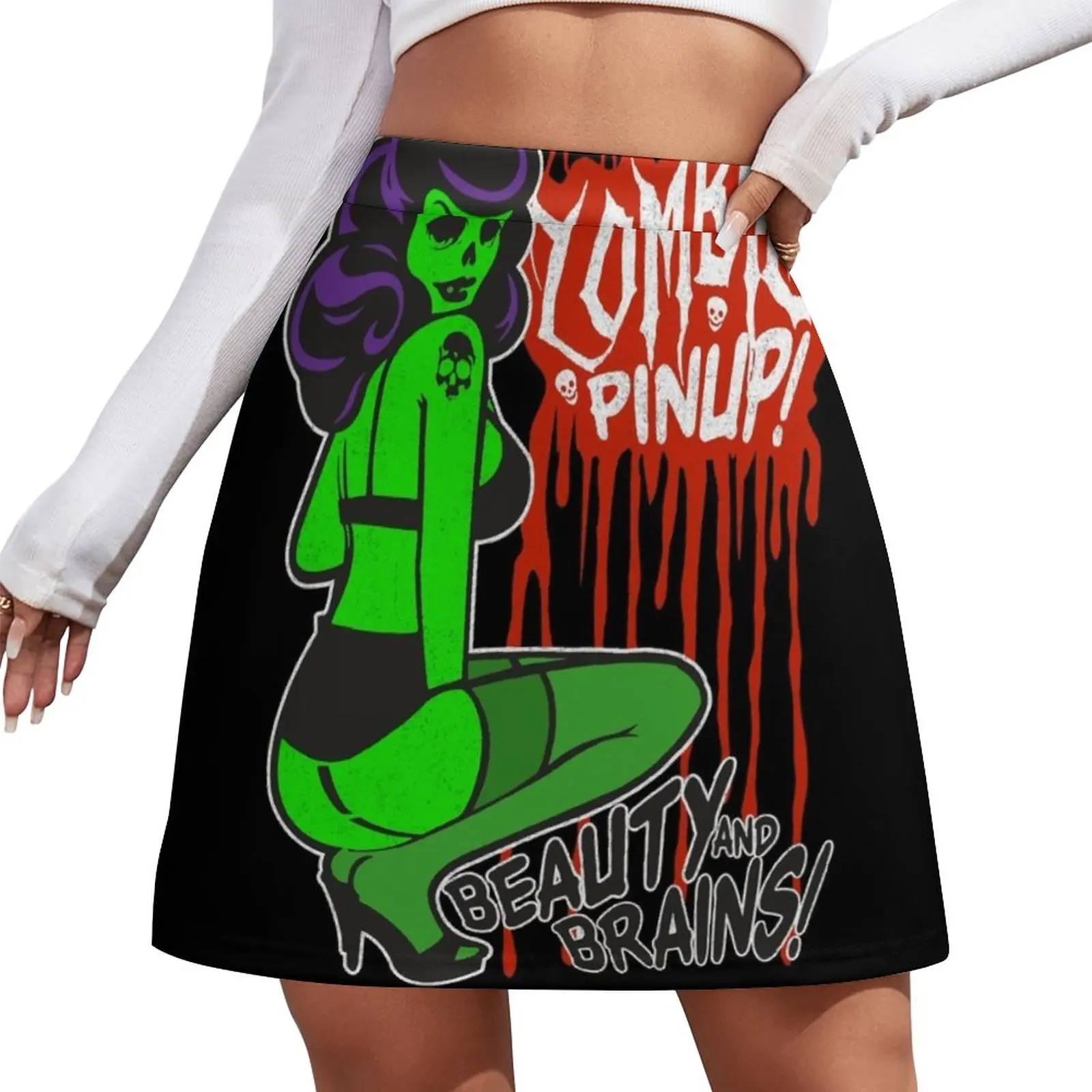 Zombie Bombshell Pinup Tshirt Mini Skirt fairy grunge women's golf wear summer skirts for women 2023