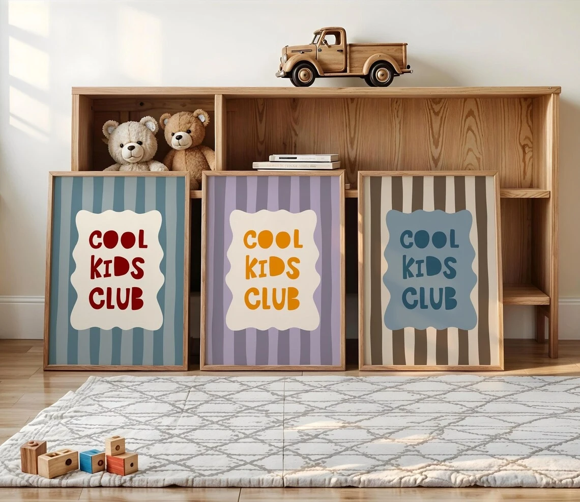 Modern Cartoon Cool Kids Club Offer Canvas Poster Color Digital Education Wall Art Print Pictures for Living Room Home Decor