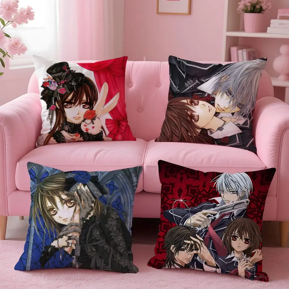 anime Vampire Knight Cushion Cover Soft Washable Pillowcase Cushion Cover for Sofa Bed Car Travel Office Home Decor