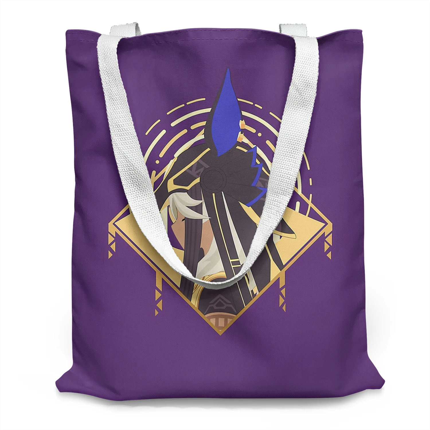 

Genshin Impact Merchandise Canvas Zhongli Print Bag Student Class College Anime Style Cute Fresh Handbag Ani