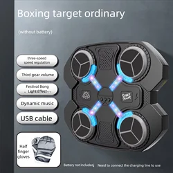 Wall Mounted Punching Target with Bluetooth Music & LED Lights - Smart Boxing Training Toy for Kids, Interactive Sports Game Equ