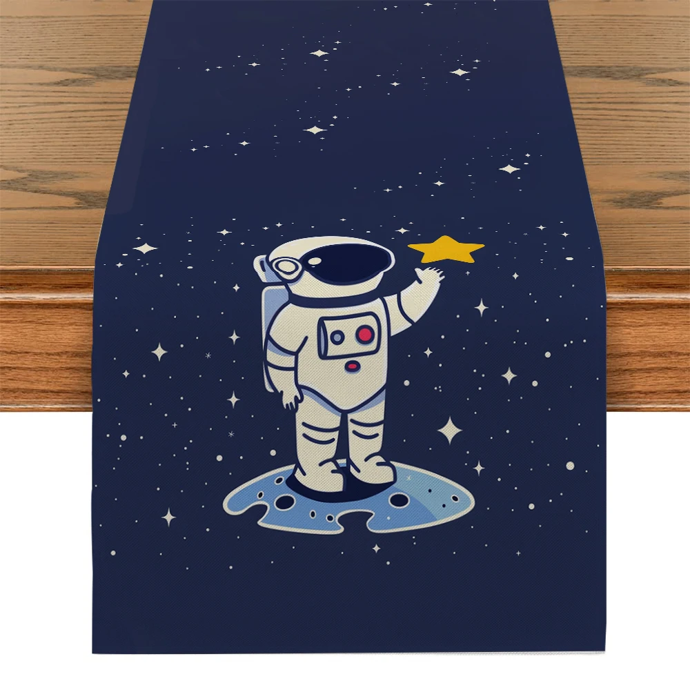 Astronaut Space Table Runner Kitchen Table Decor Farmhouse Dining Table Runners Wedding Party Decorations