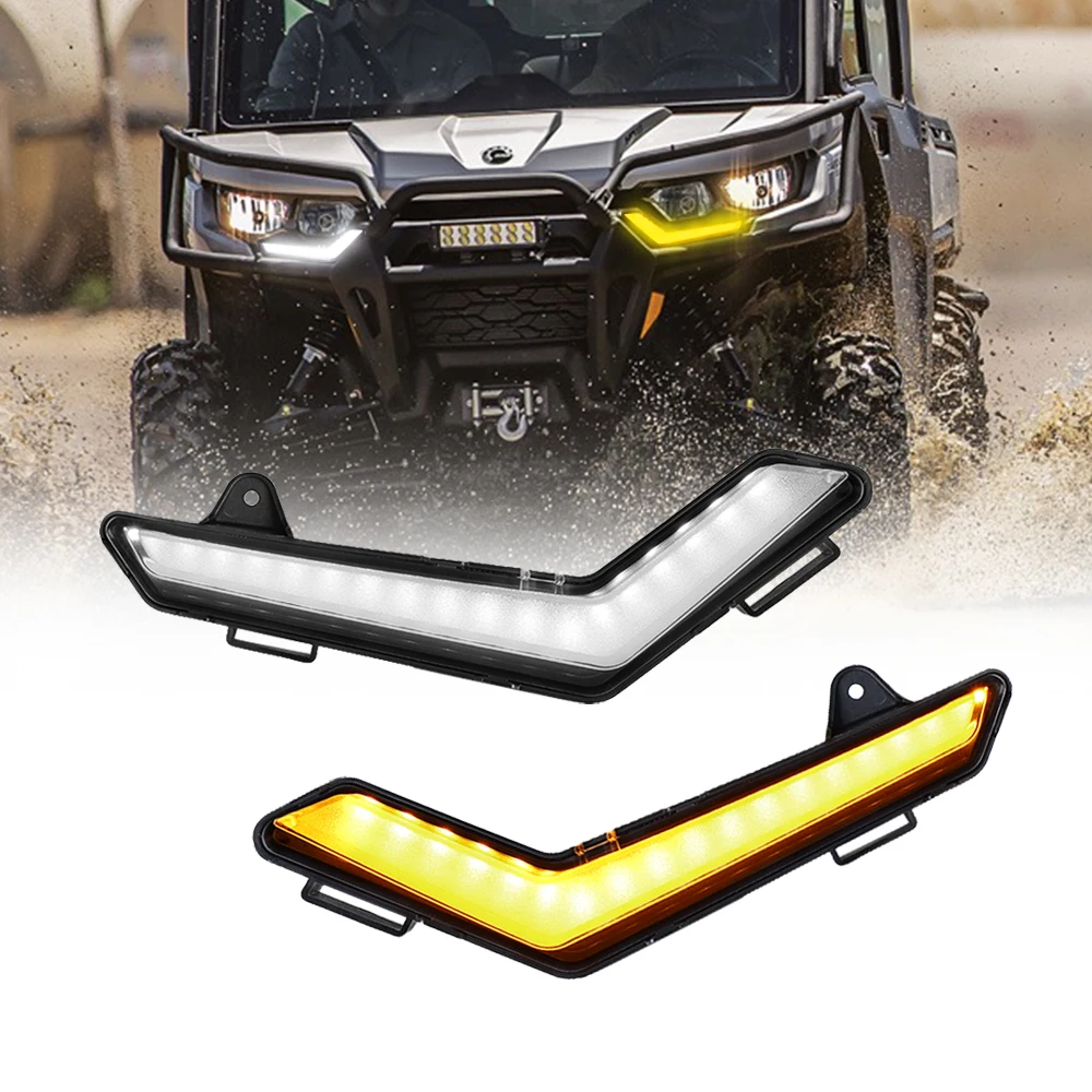 for Can-Am Defender & Defender Max 2020+ / Commander Max 2021+ LED Turn Signal Light Front Signature Lights
