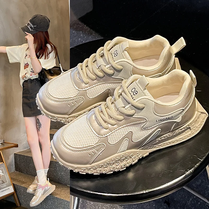 

Stylish and Lightweight Small Feet Dad Shoes Women 2025 Spring New All-Match Lace-up Platform Casual shoes