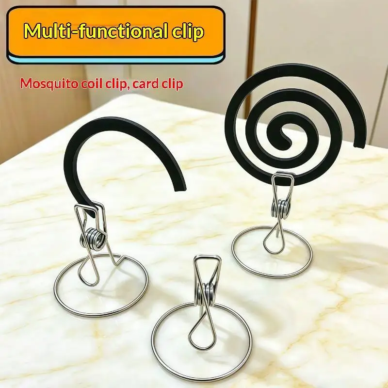 Stainless Steel Mosquito Coil Holder Rust-proof Firm Clip Design No Coil Waste for Home Living Room Bedroom