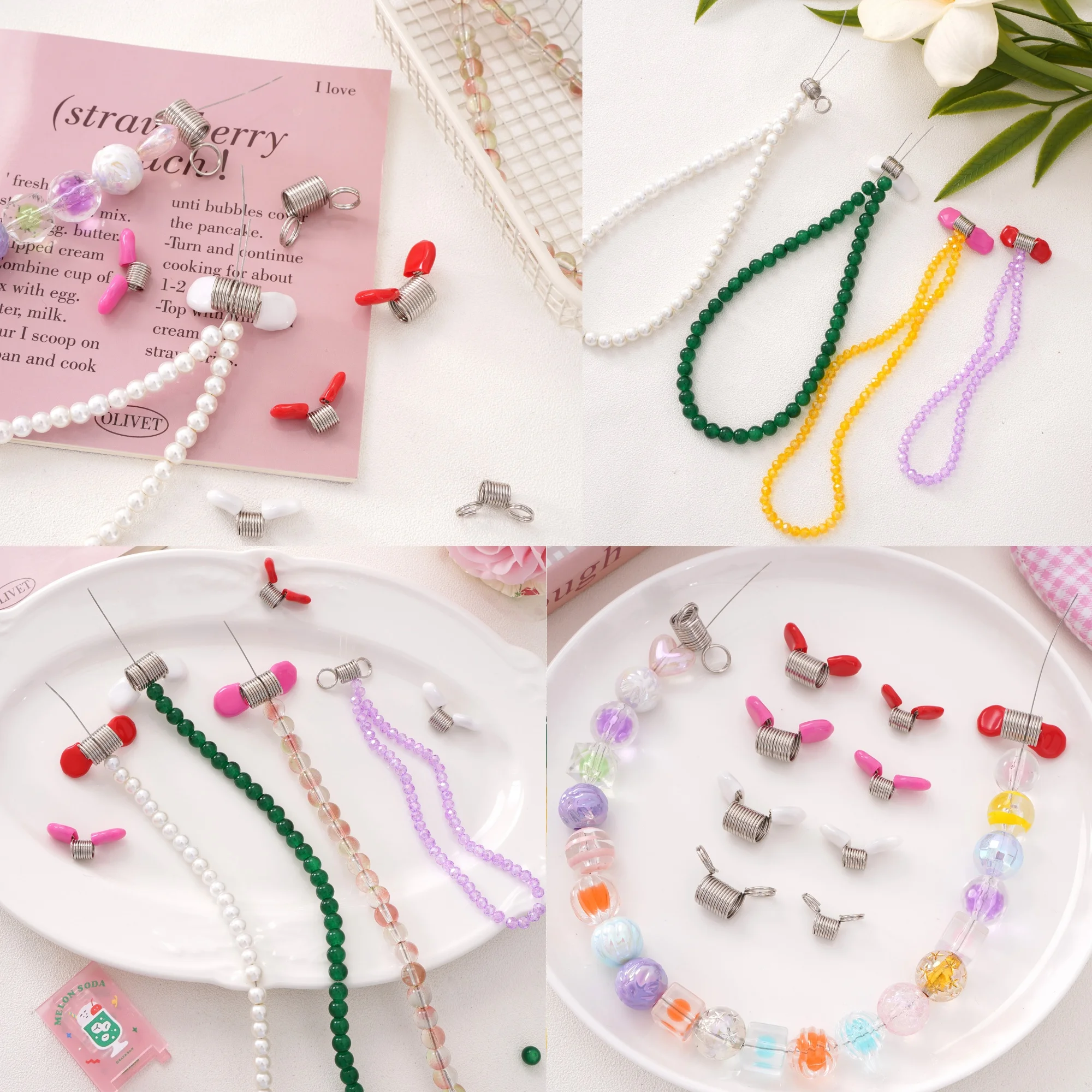 1pc Multifunctional Nickel-Plated Spring Steel Bead Stopper End Fasteners For Handmade DIY Jewelry Beading Bracelet Making