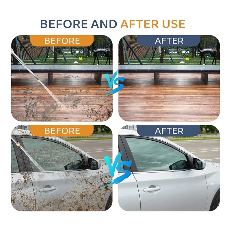 ABLL-高圧ジェットノズルパワーウォッシャーワンド、ガーデンホース用、3つの異なるノズルとホースクイックコネクター付き