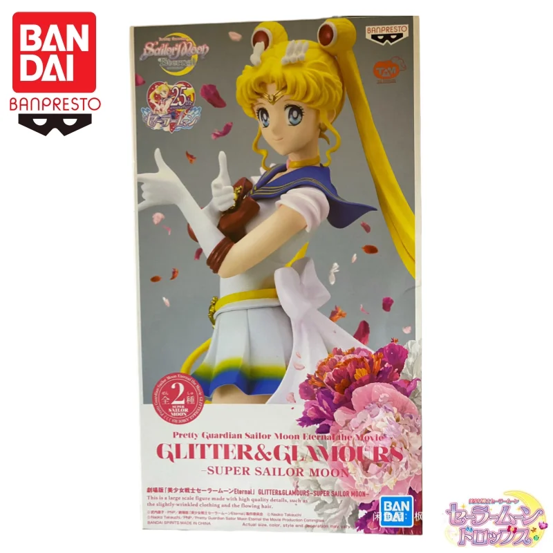 Em estoque bandai original banpresto marinheiro lua glitter glamour tsukino usagi figura de ação modelo boneca nova caixa garagem
