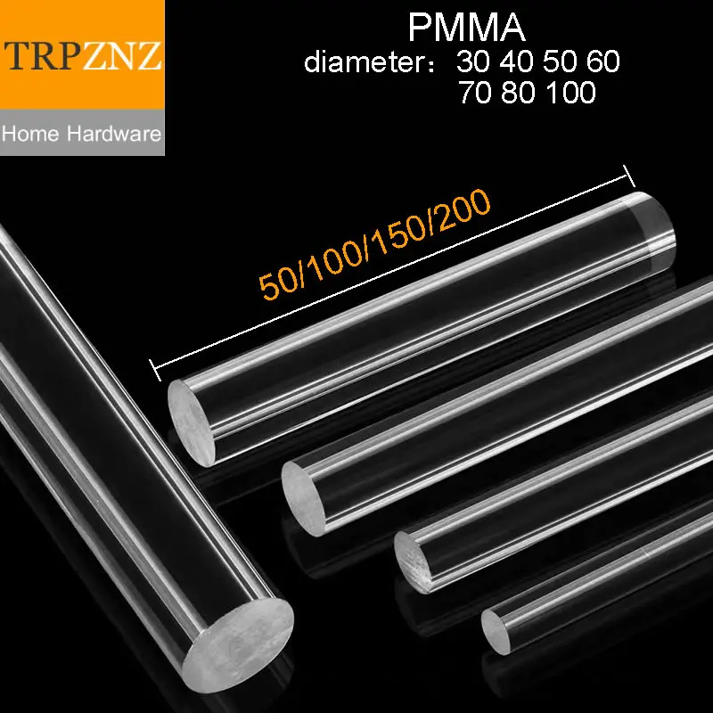 

Прозрачный акриловый круглый стержень из ПММА, диаметр 30 40, 50, 60, 70, 80 100 мм, пластиковое плексигласовое стекло для витрины