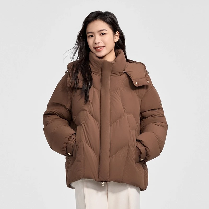 Piumino da donna Chericom con cappuccio staccabile Piumino invernale Nuova collezione Piumino corto Solido Abbigliamento moda Y309735Y