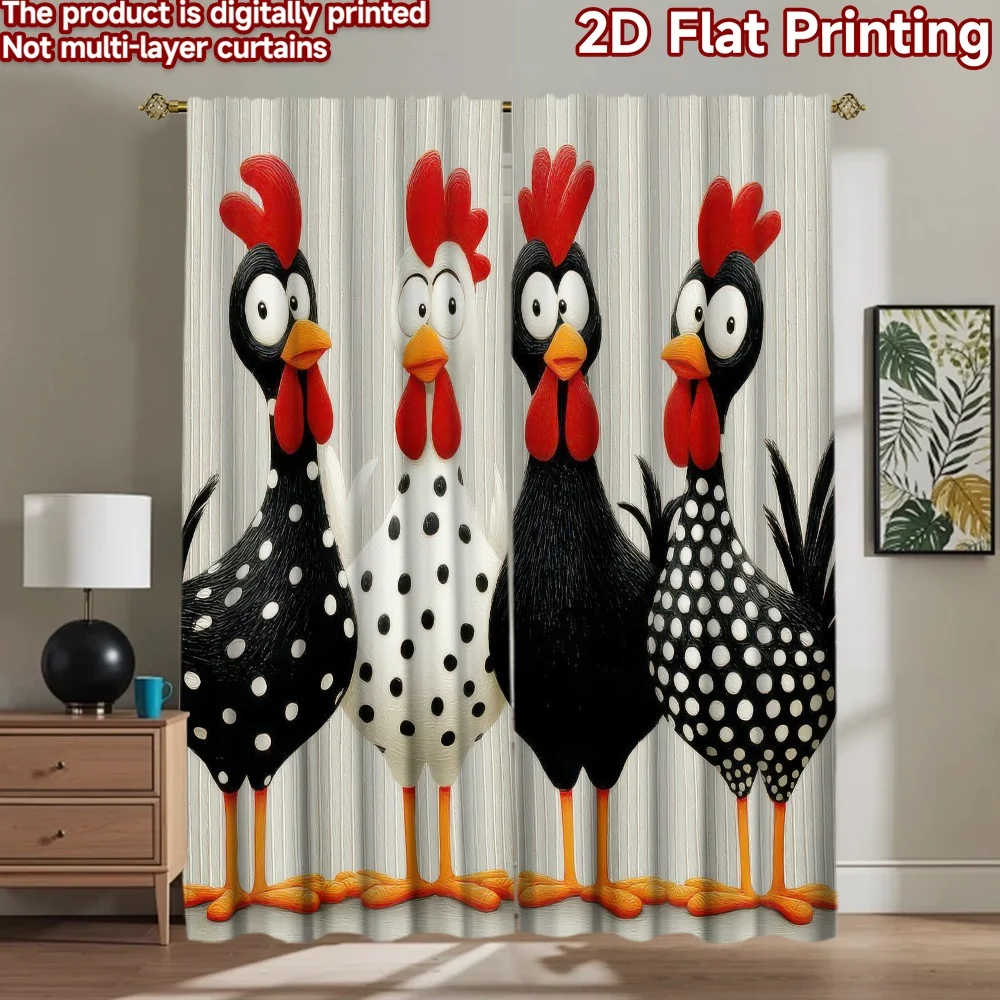 

1pc 2D flat Photography Backdrop Popular Scene Backdrop Four Polka Dot Chickens 100% Polyester Birthday Party for Holiday