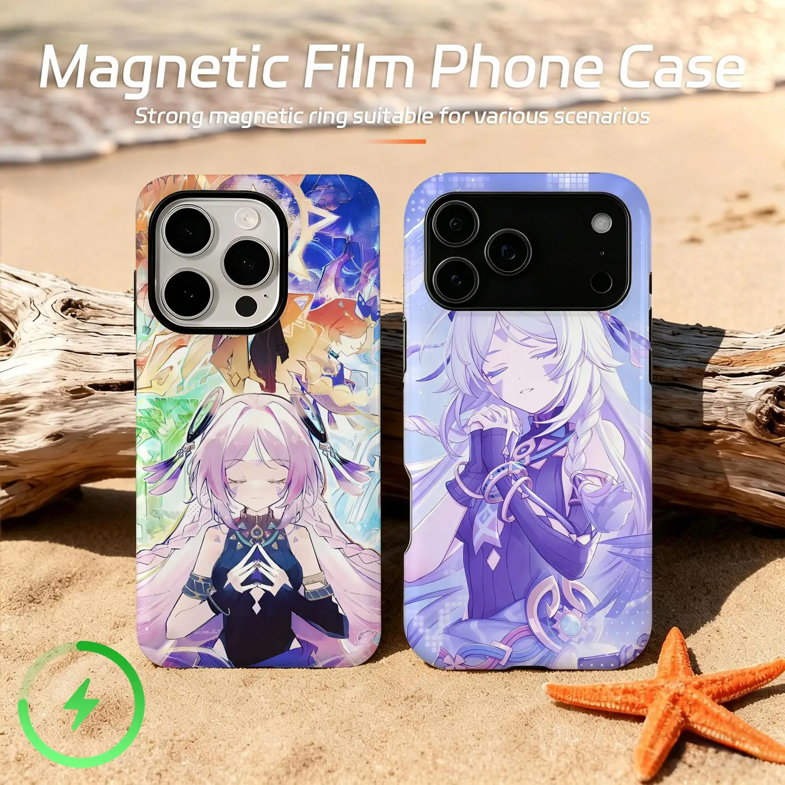 Coque de téléphone pour iPhone 17 16 16e 15 14 13 12 Plus Pro Max, étui magnétique brillant avec film protecteur, Genshin Impact Citlali