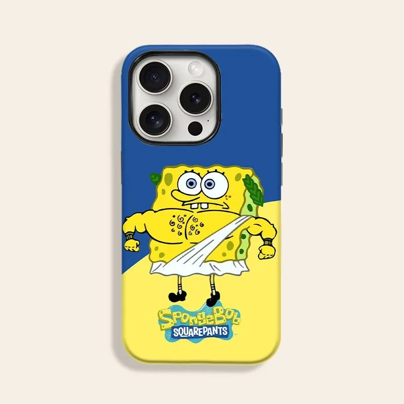 

Funny Cartoon Cute S-SpongeBob P-Patrick Star Magsafe Wireless Charge Case for iPhone 12 13 14 15 16 17 Pro Max Magnetic Cover