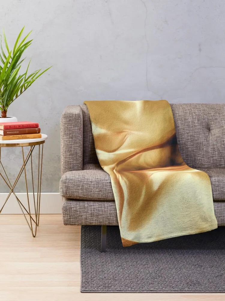 Pale Gold Silk Satin Fabric Series 6 Throw Blanket anime sofa bed Furry Blanket