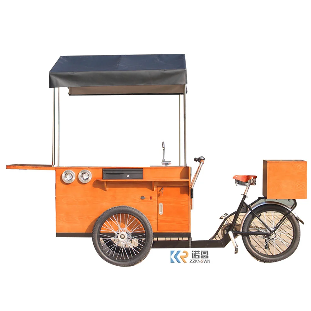 

Coffee Cargo Bike Electric 3 Wheel Classical Coffee Bike Shop Food Trike with Roof