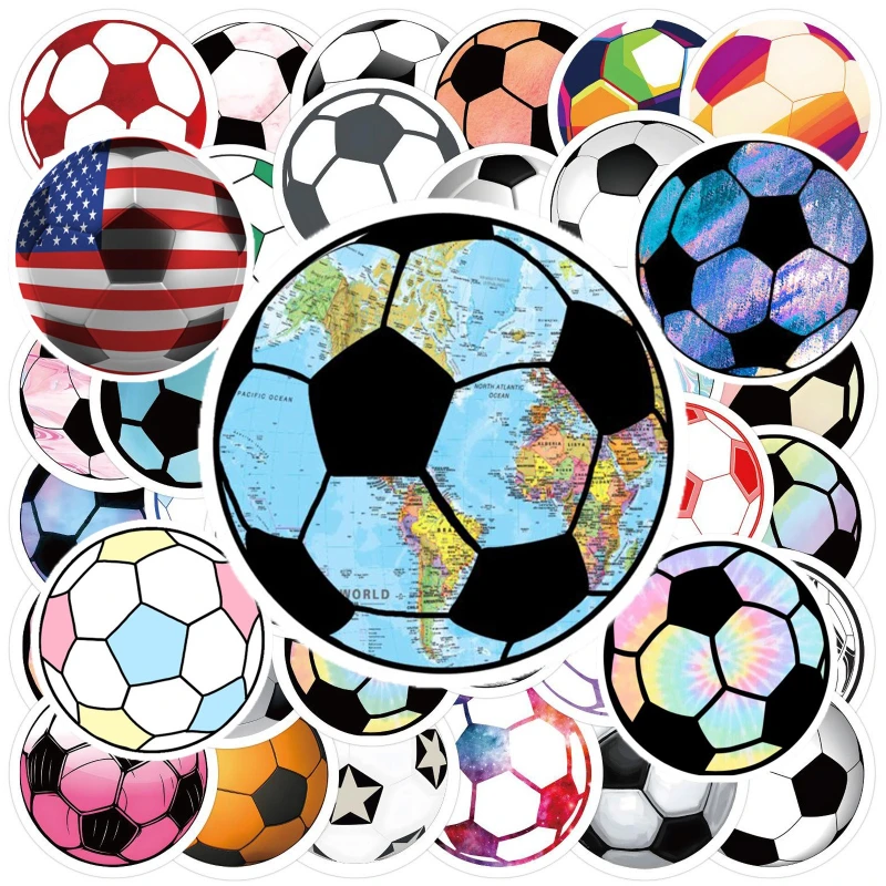 60 Cartoon Football Personalized Creative Competitive Sports  Water  Cup Notebook Tablet Waterproof Decorative Stickers