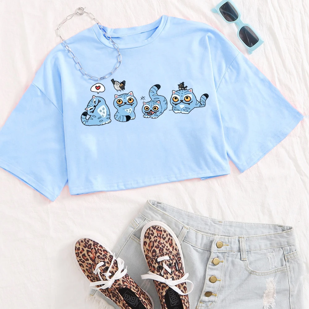 KPop شيطان الصيادين النمر قميص المرأة س الرقبة قصيرة الأكمام المحاصيل قمم تي شيرت المشجعين هدية #5