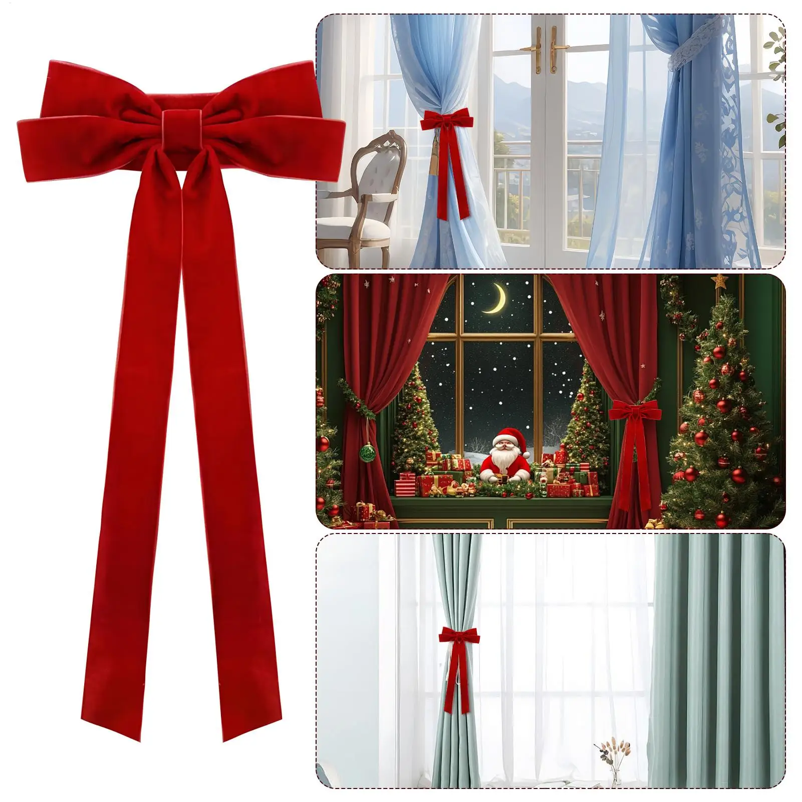 الستائر Holdbacks زينة عيد الميلاد الحديثة المرنة الزخرفية القوس الستائر Holdbacks للاستحمام داخلي الحمام المطبخ #5