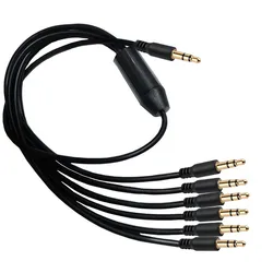 Audio Splitter 3.5mm Male to 2/3/4/5/6 Male TRS Stereo Jack Headphones Cable for Smartphone Computer Mp3 Earphone Speakers 1m