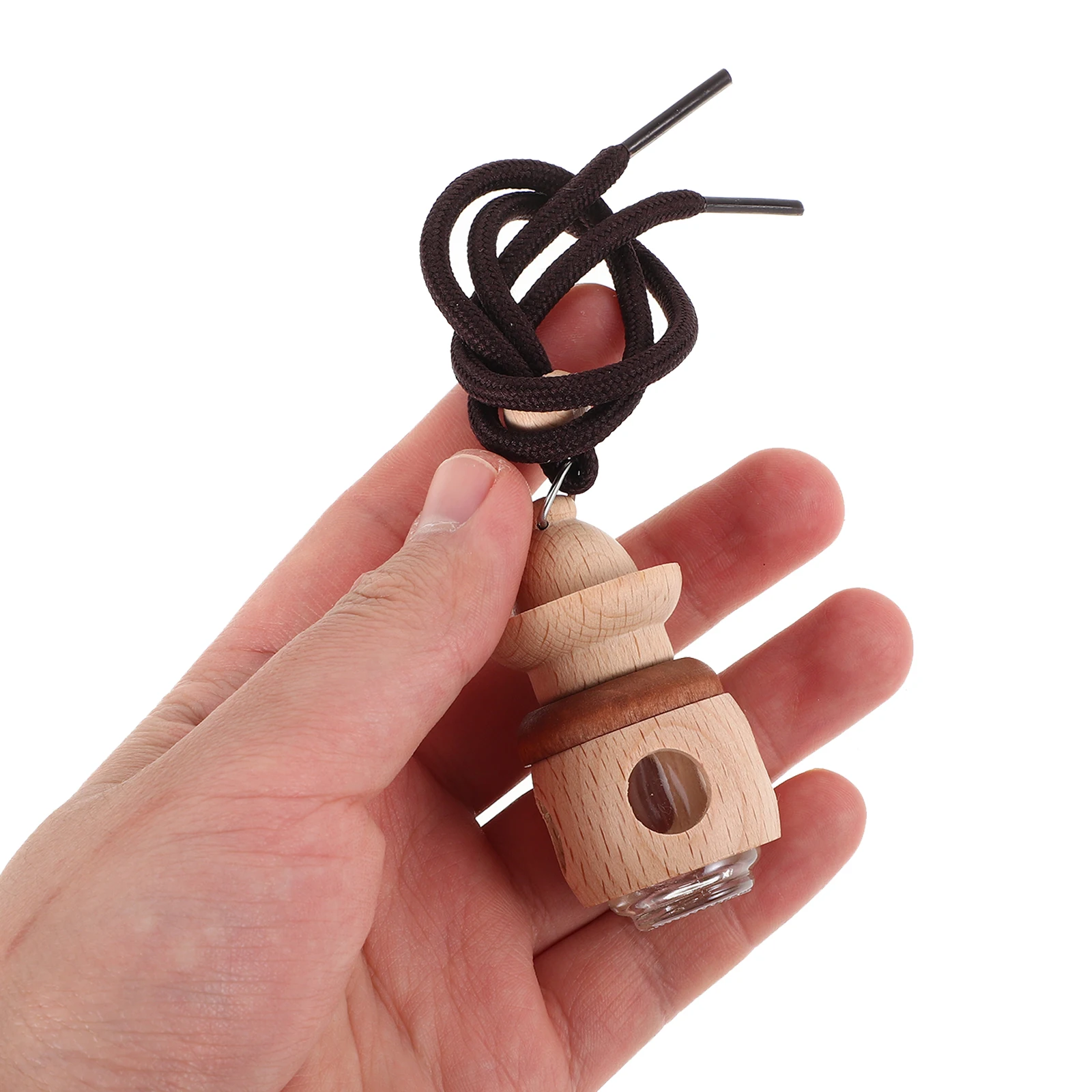 

Perfume Hanging Air Freshener Diffuser Portable Essential Oil Bottle Decorative Wooden Scented Pendant Car Interior Bohemian